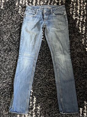 American Eagle Low Rise 77 Straight Jeans Y2K Sz 0 X-Long